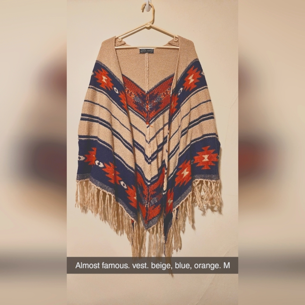 Almost famous vest blue orange M